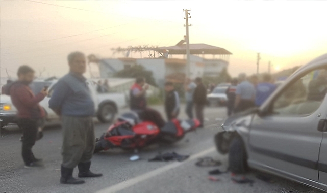 Motosiklet sürücüsünü taktığı kask hayatını kurtardı