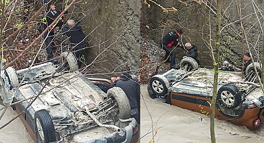 Kozan'da araç dere yatağına uçtu: 3 yaralı