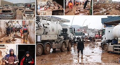 Urfa'yı vuran sel geriye çamur yığını bıraktı