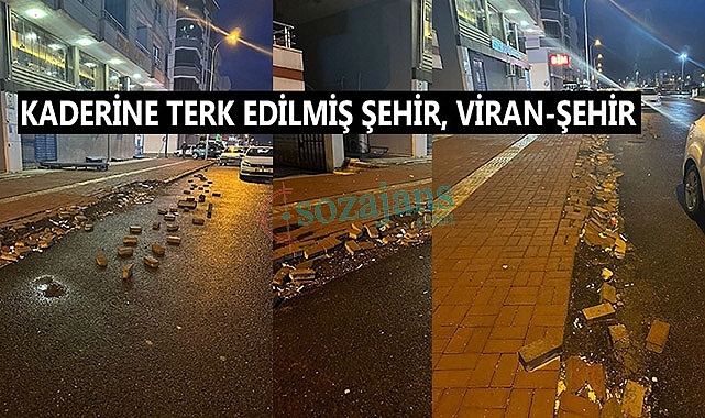 Yola savrulan kaldırım taşları kazaya davetiye çıkarıyor
