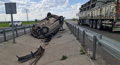 Diyarbakır’da araç takla attı: 1 yaralı