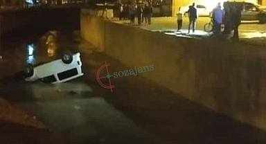 Eyyübiye'de araç dereye uçtu: 8 yaralı