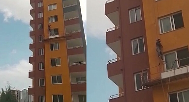 Güvenlik kemeri işçiyi ölümden kurtardı