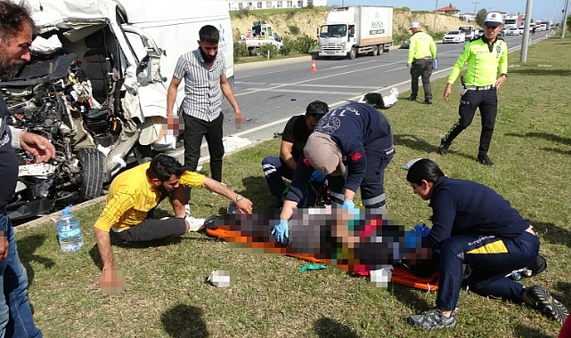 Kamyona arkadan çarpıp araçta sıkışan sürücü öldü