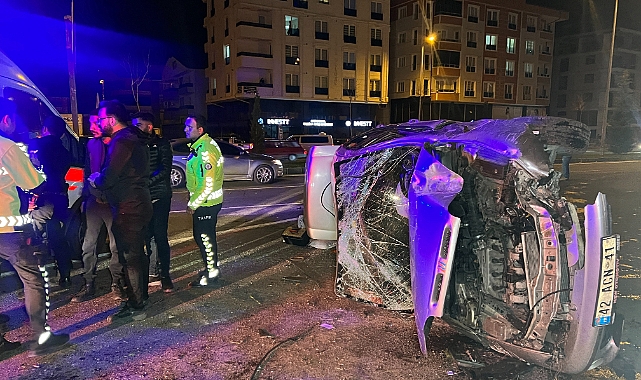 Kontrolden çıkan araç takla attı: 4 yaralı
