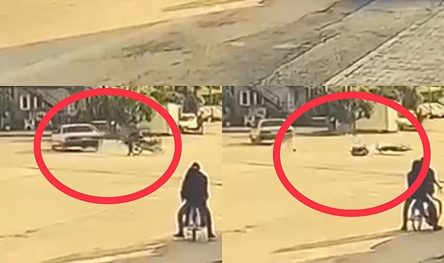 Motosikletle otomobil çarpıştı, sürücü savruldu