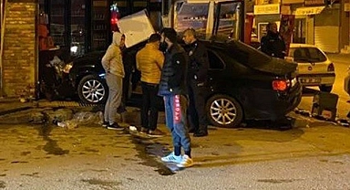 Otomobilin iş yerine girme anı kamerada