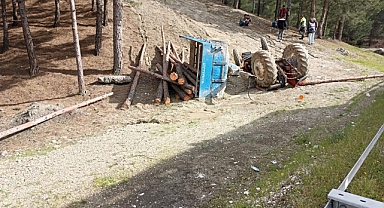 Şarampole yuvarlanan traktörün sürücüsü hayatını kaybetti