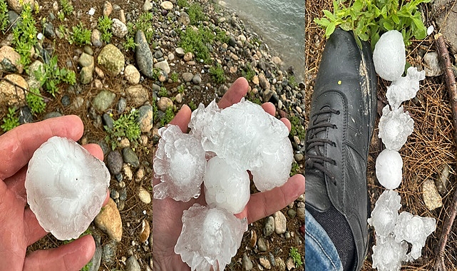 Siverek’te yumurta büyüklüğünde dolu yağdı