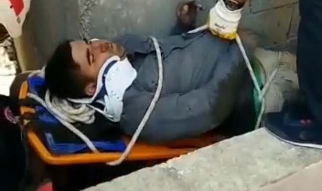 Urfa'da havalandırma boşluğuna düşen kişi kurtarıldı