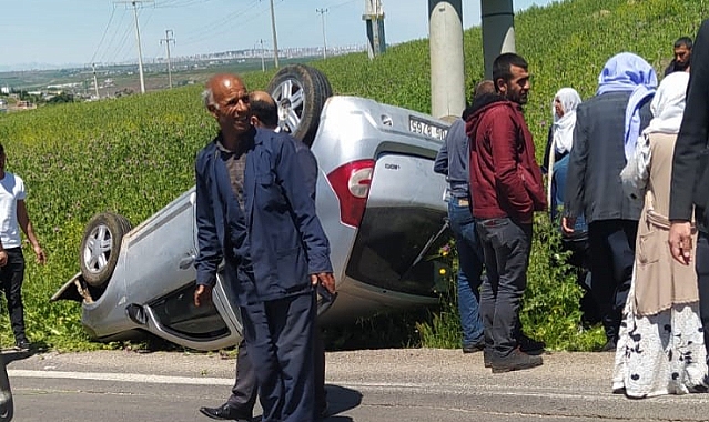 Diyarbakır’da otomobil takla attı! 1’i ağır 3 yaralı