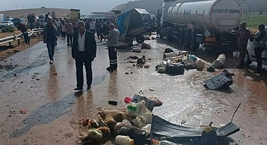 İşçileri taşıyan minibüs, hafriyat kamyonu ile çarpıştı