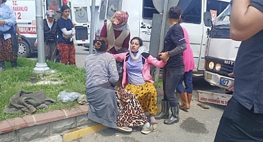 İşçileri taşıyan minibüs ile kamyonet çarpıştı