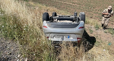 Bismil'de otomobil takla attı