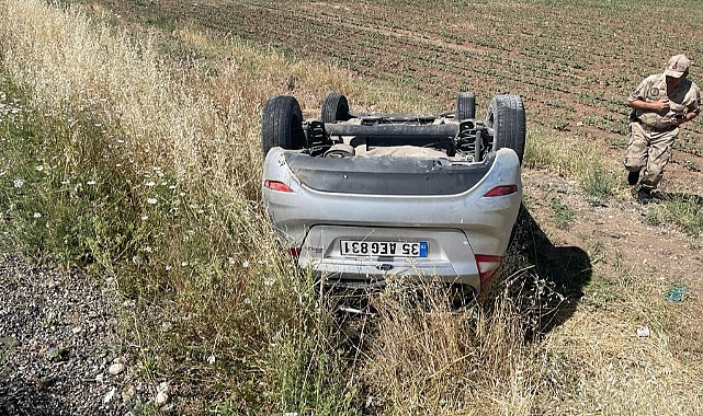 Bismil'de otomobil takla attı