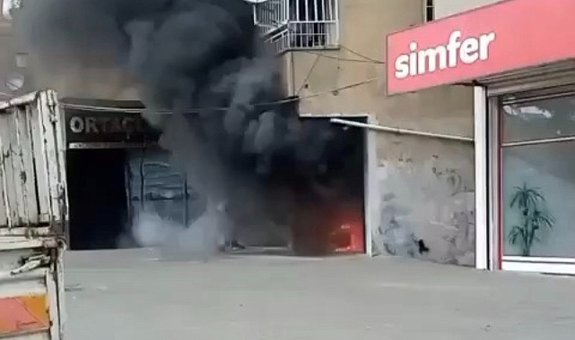Diyarbakır'da motosiklet dükkanı cayır cayır yandı