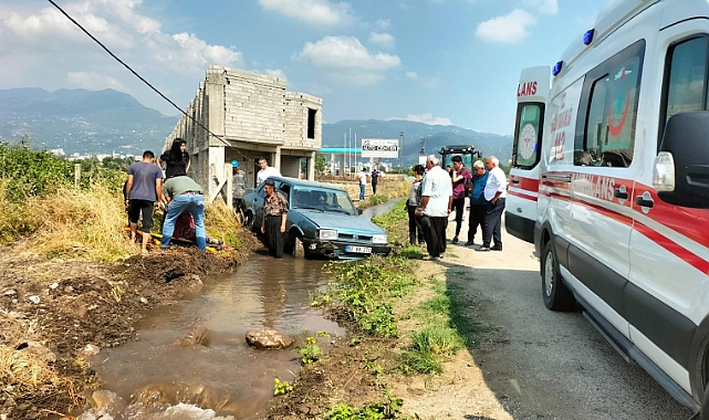 Osmaniye'de otomobil kanala uçtu