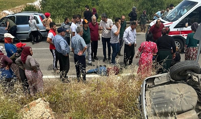 Otomobil taklalar atarak ters döndü; 4 yaralı
