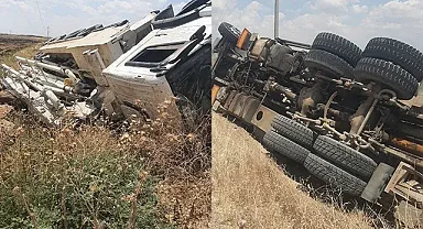Şanlıurfa'da beton mikseri devrildi!
