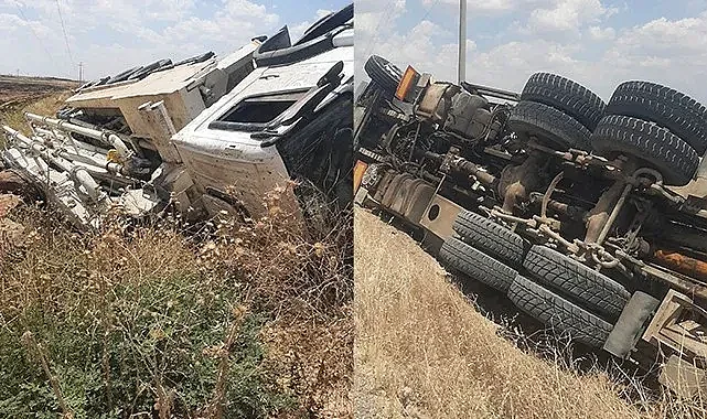 Şanlıurfa'da beton mikseri devrildi!