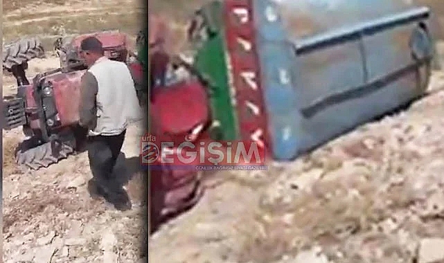 Şanlıurfa'nın ilçesinde traktör devrildi!