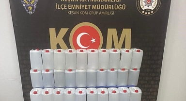 Edirne'de 387 litre sahte alkol ele geçirildi