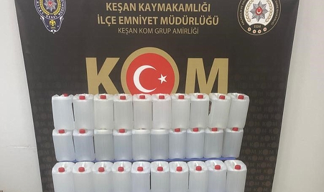 Edirne'de 387 litre sahte alkol ele geçirildi
