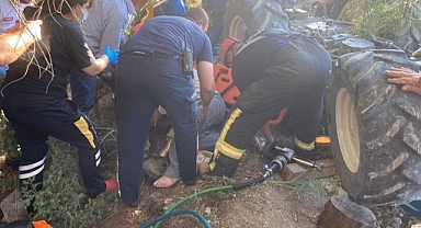 Kırkağaç’ta traktör devrildi, 1 kişi yaralandı