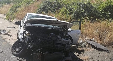 Kontrolden çıkan otomobil sulama kanalına devrildi: 1 yaralı