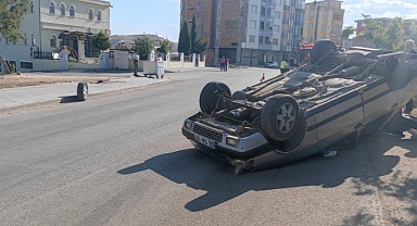 Kontrolden çıkan otomobil takla attı :1 yaralı