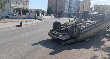 Kontrolden çıkan otomobil takla attı :1 yaralı