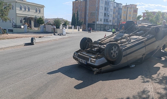 Kontrolden çıkan otomobil takla attı :1 yaralı