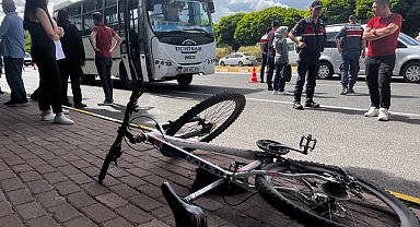 Midibüsün çarptığı bisikletli çocuk hayatını kaybetti