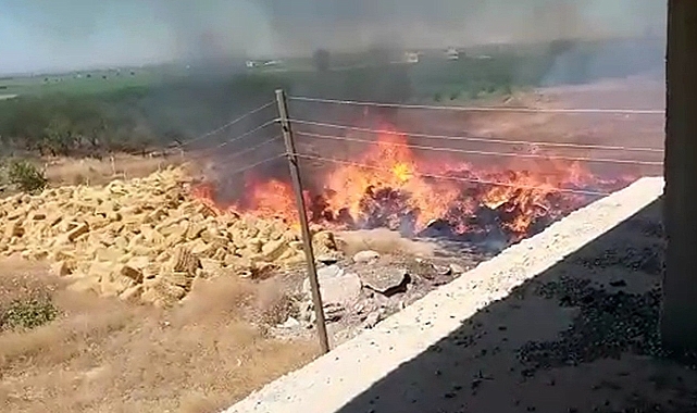 Şanlıurfa’da 100 ton saman yangında küle döndü