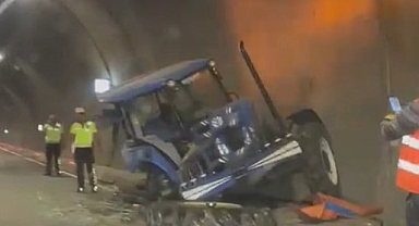 Tünel içerisinde tır ile traktör çarpıştı: 2 yaralı