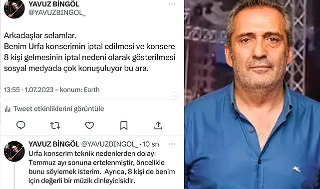 Yavuz Bingöl 8 kişinin geldiği konser hakkında ilginç yorum!