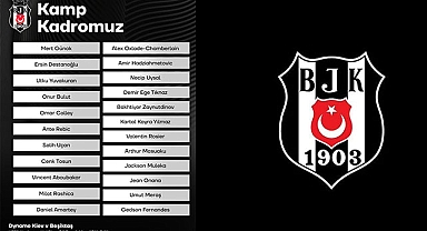 Beşiktaş'ın, Dinamo Kiev maçı kamp kadrosu belli oldu