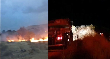 Düşen yıldırım yangına neden oldu