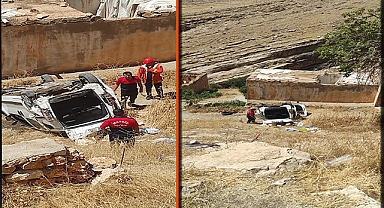 Hafif ticari araç şarampole yuvarlandı: Çok sayıda yaralı var