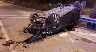 Kontrolden çıkan araç takla attı: Yaralılar var