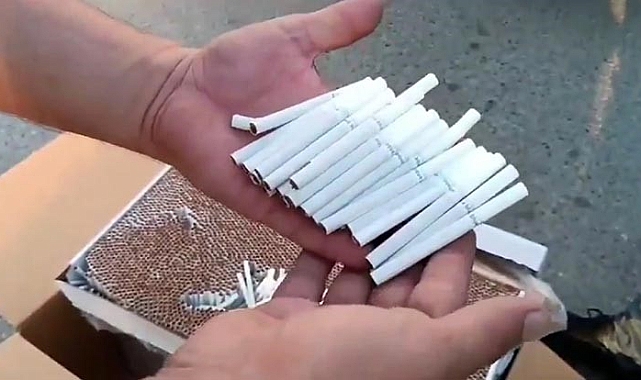 Mersin'de 6 milyon 100 bin bandrolsüz doldurulmuş makaron ele geçirildi