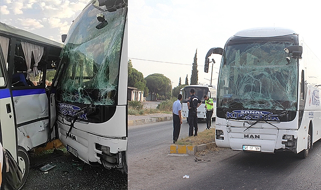 Otobüs ile minibüs çarpıştı:11 yaralı