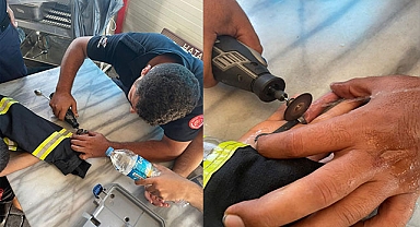 Parmağına sıkışan yüzüğü itfaiye ekipleri çıkardı