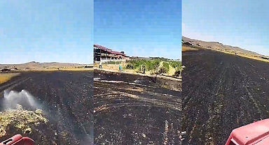 Samanlık ve arazi yangını: 60 dönüm arazi kül oldu