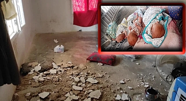 Şanlıurfa'da tavan üçüzlerin üstüne düştü