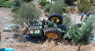 Traktör şarampole devrildi: 1’i ağır 8 yaralı