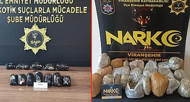 Viranşehir'de 2 araçta 26.600 gram skunk ele geçirildi