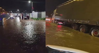 Yağmur yolları göle çevirdi