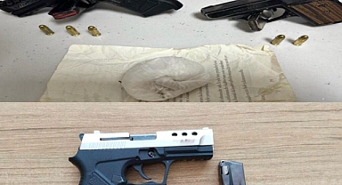 Bir şüpheli yakalanırken, 3 adet ruhsatsız tabanca ele geçirildi