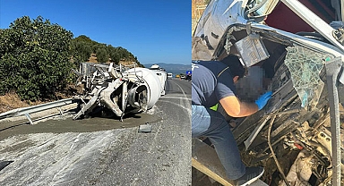 İki beton mikseri kafa kafaya çarpıştı: Ölü ve yaralı var